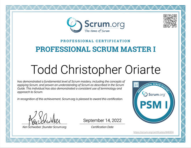 Professional Scrum Master (PSM)